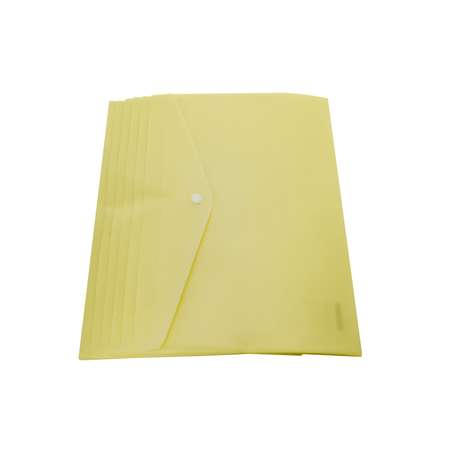 Папка-конверт с кнопкой Консул А4 до 100 листов прозрачная желтая 0.15 мм