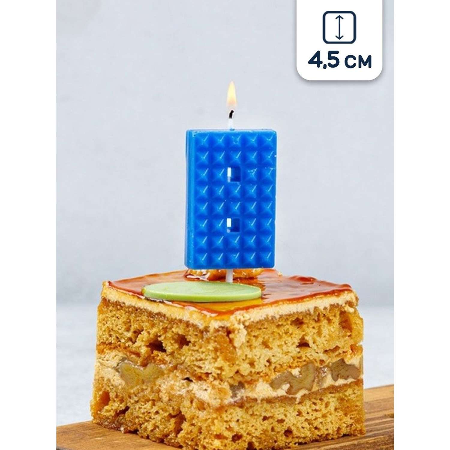 Свеча для торта Riota цифра 8 Майнкрафт 4.5 см - фото 1