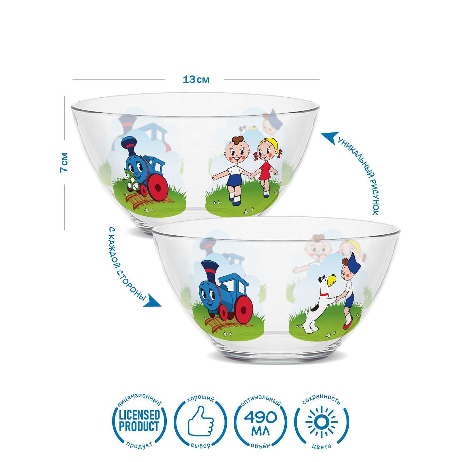 Набор посуды PrioritY Детский со стаканом Паровозик из Ромашкова - фото 2