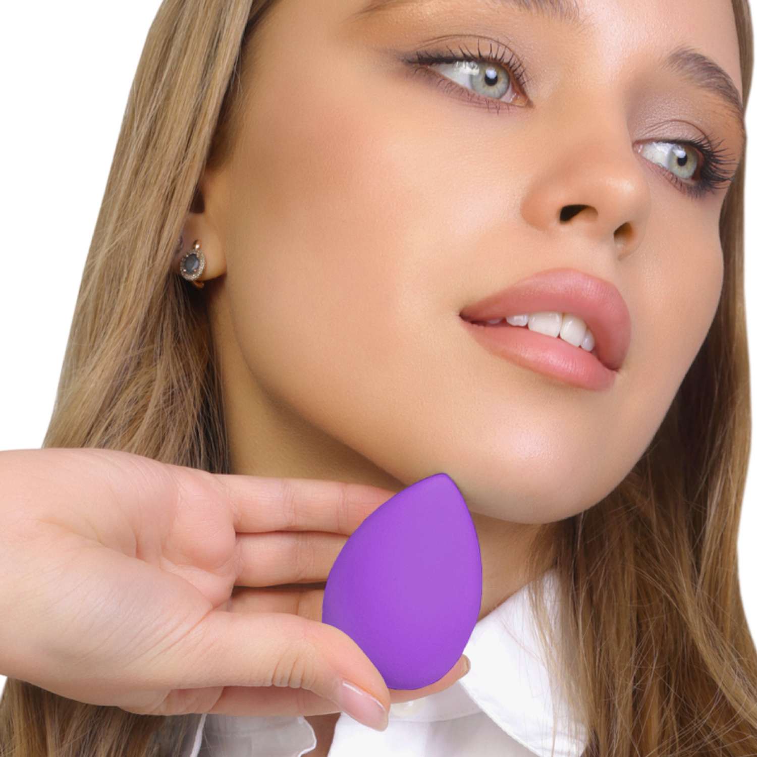 Спонж для макияжа Beauty4Life в футляре фиолетовый - фото 7