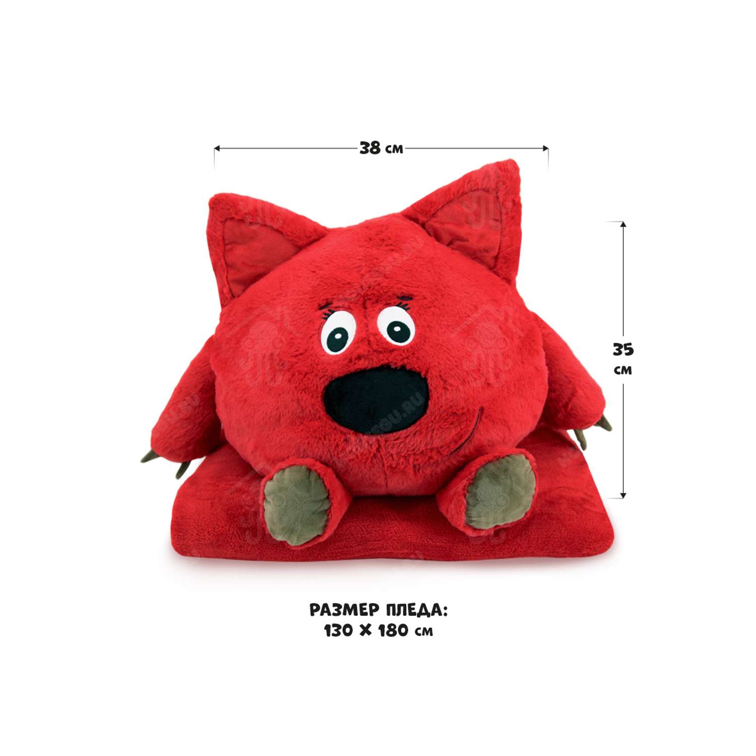 Мимимишки подушка игрушка плед HOUSEGURU красный - фото 5