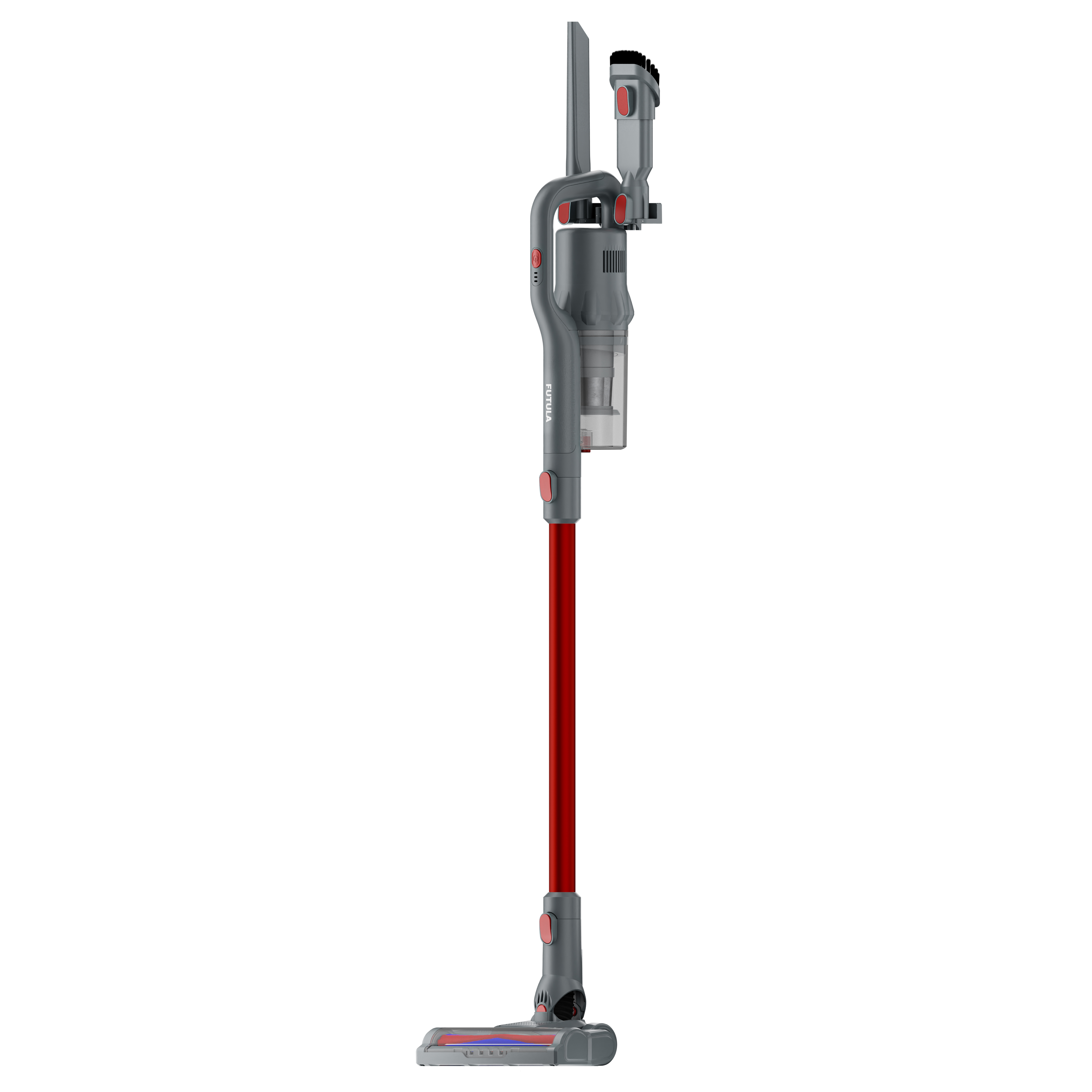 Вертикальный пылесос FUTULA беспроводной Cordless Vacuum Cleaner V8 red grey - фото 1