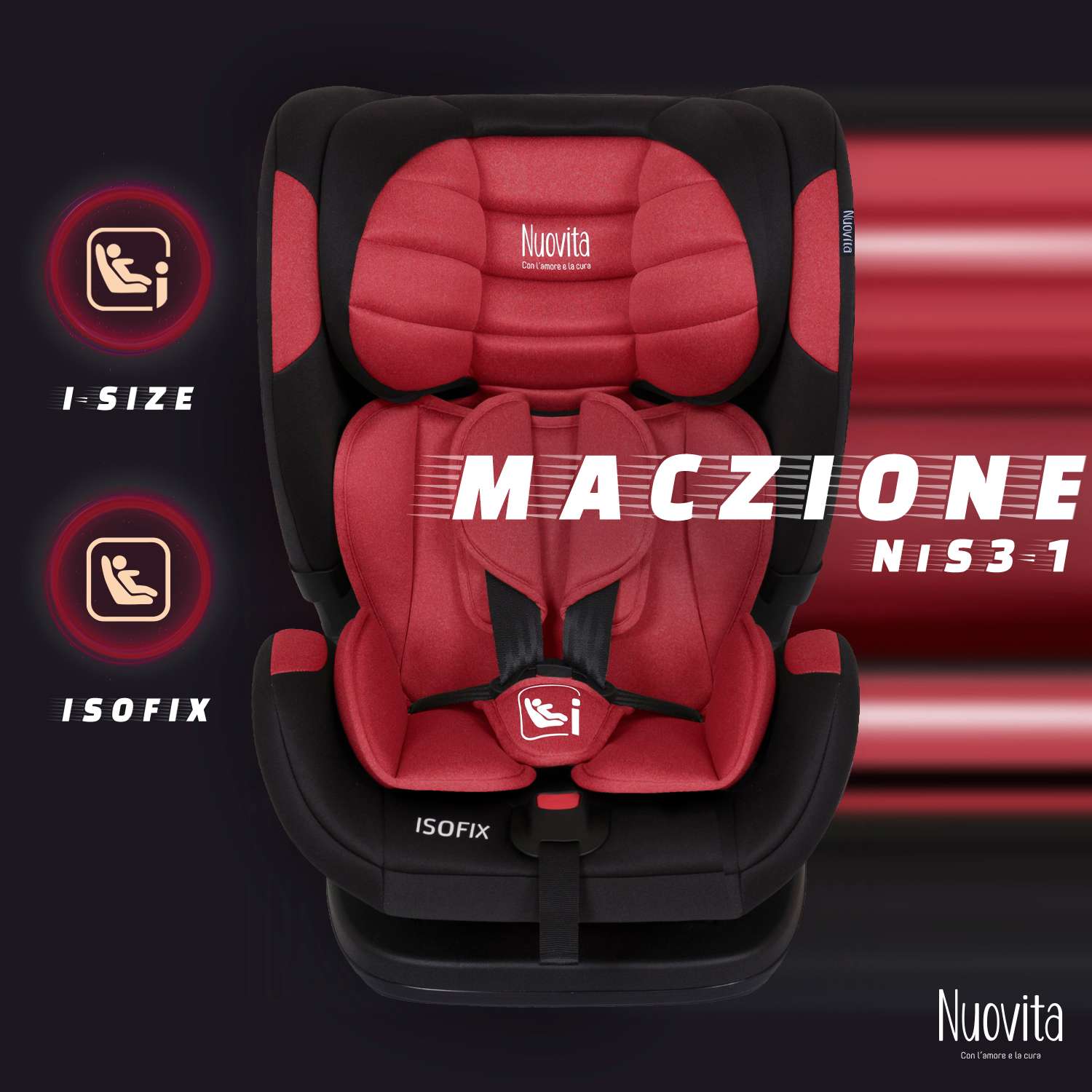 Автокресло Nuovita Maczione NiS3-1 Красный - фото 2