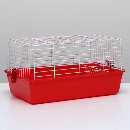 Клетка Пижон для кроликов с сенником 60х36х32 см красная