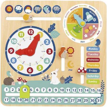 Бизиборд Tooky Toy Календарь - часы TF329A английский язык