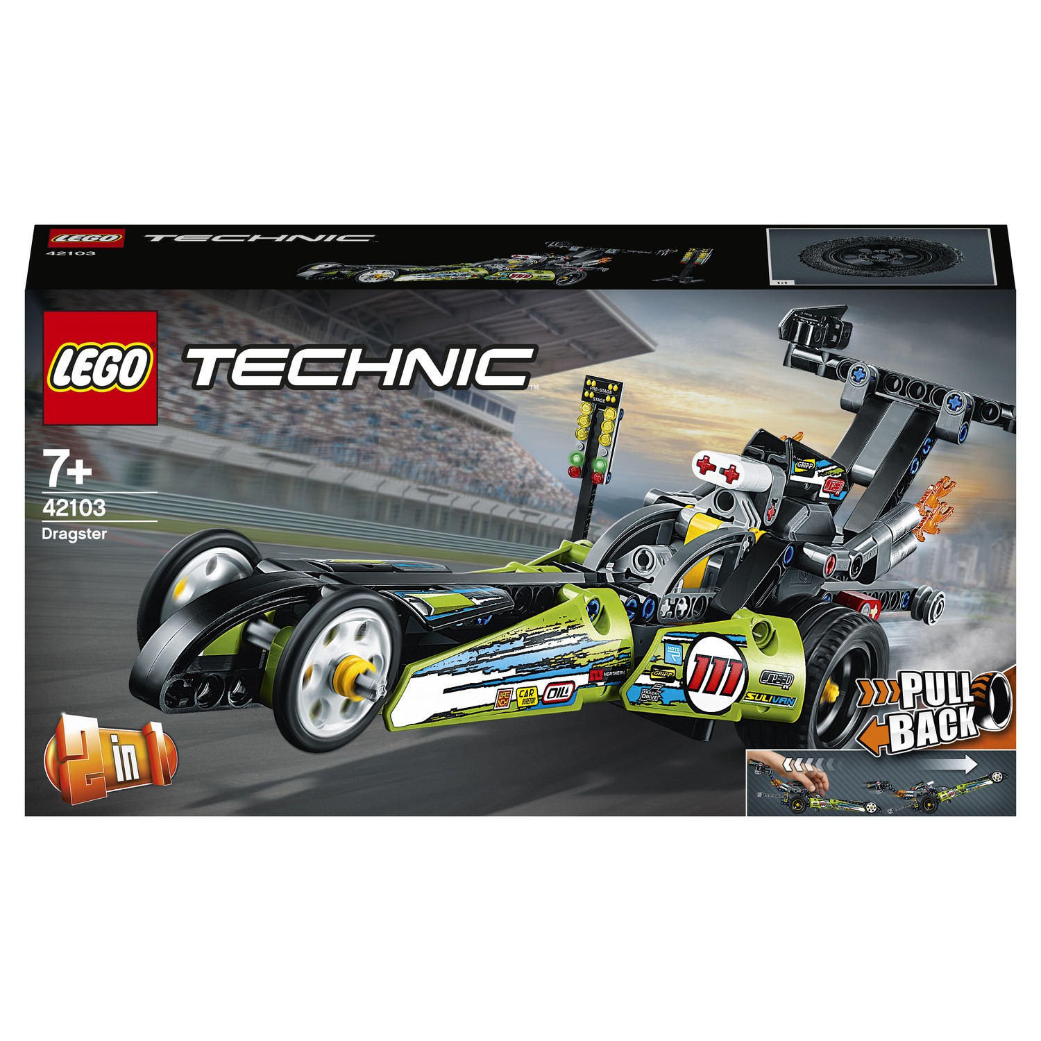 Конструктор LEGO Technic Драгстер 42103 купить по цене 999 ₽ в  интернет-магазине Детский мир