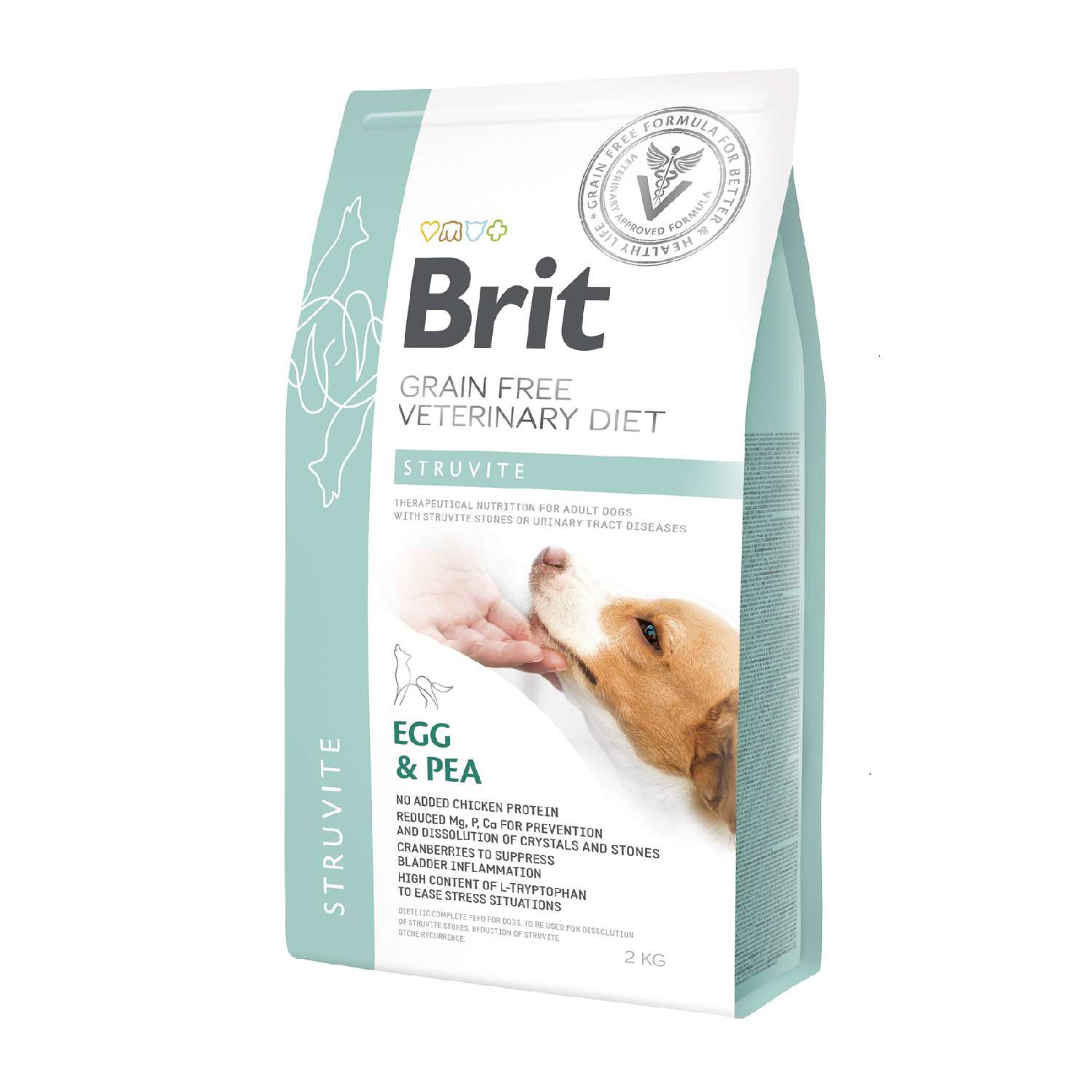 Корм для собак Brit 2кг Veterinary Diet Struvite беззерновой яйца-горох - фото 1