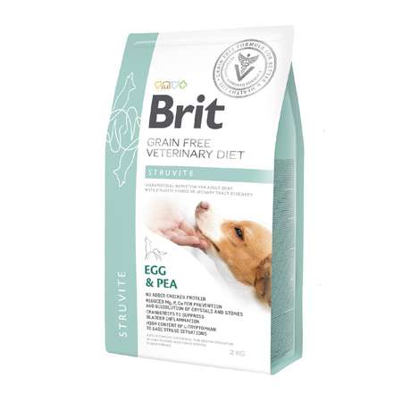 Корм для собак Brit 2кг Veterinary Diet Struvite беззерновой яйца-горох