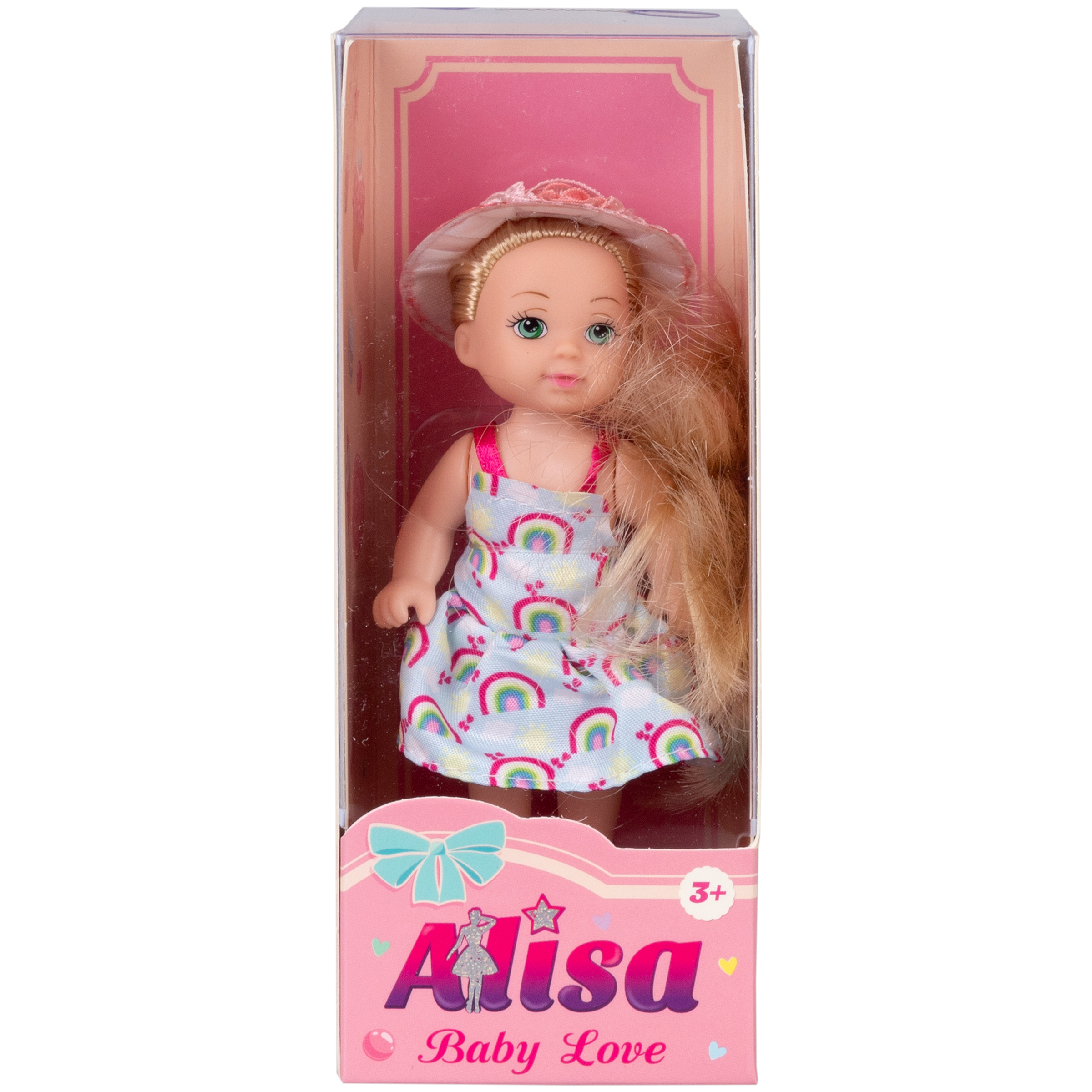 Кукла для девочки Alisa baby love 1TOY в летней малышка мини одежде в голубом платье с радугой 12 см Т25194-3 - фото 2