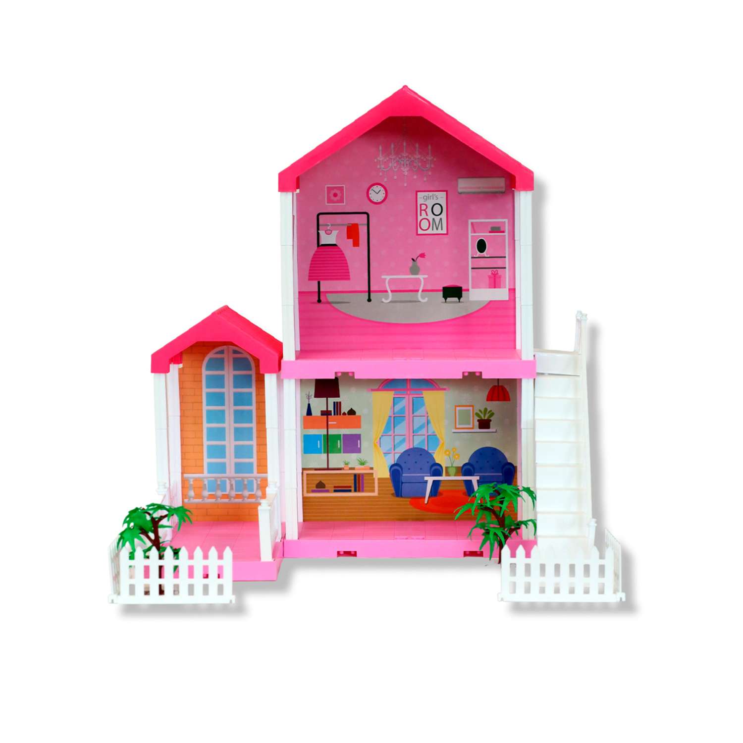 Кукольный дом SHARKTOYS двухэтажная вилла с куклой и питомцами 11500016 - фото 4
