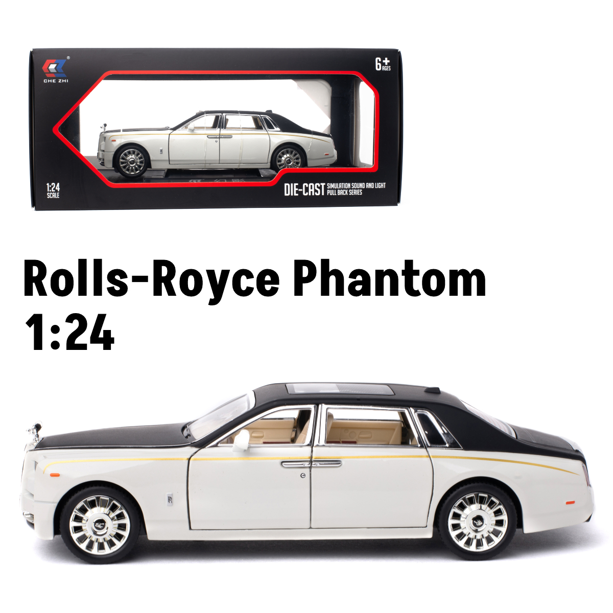 Машинка игрушка железная 1:24 Che Zhi Rolls-Royce Phantom купить по цене  1890 ₽ в интернет-магазине Детский мир