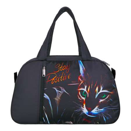 Спортивная сумка ACROSS FM-13 Кошка цвет черный 26х41х16 см