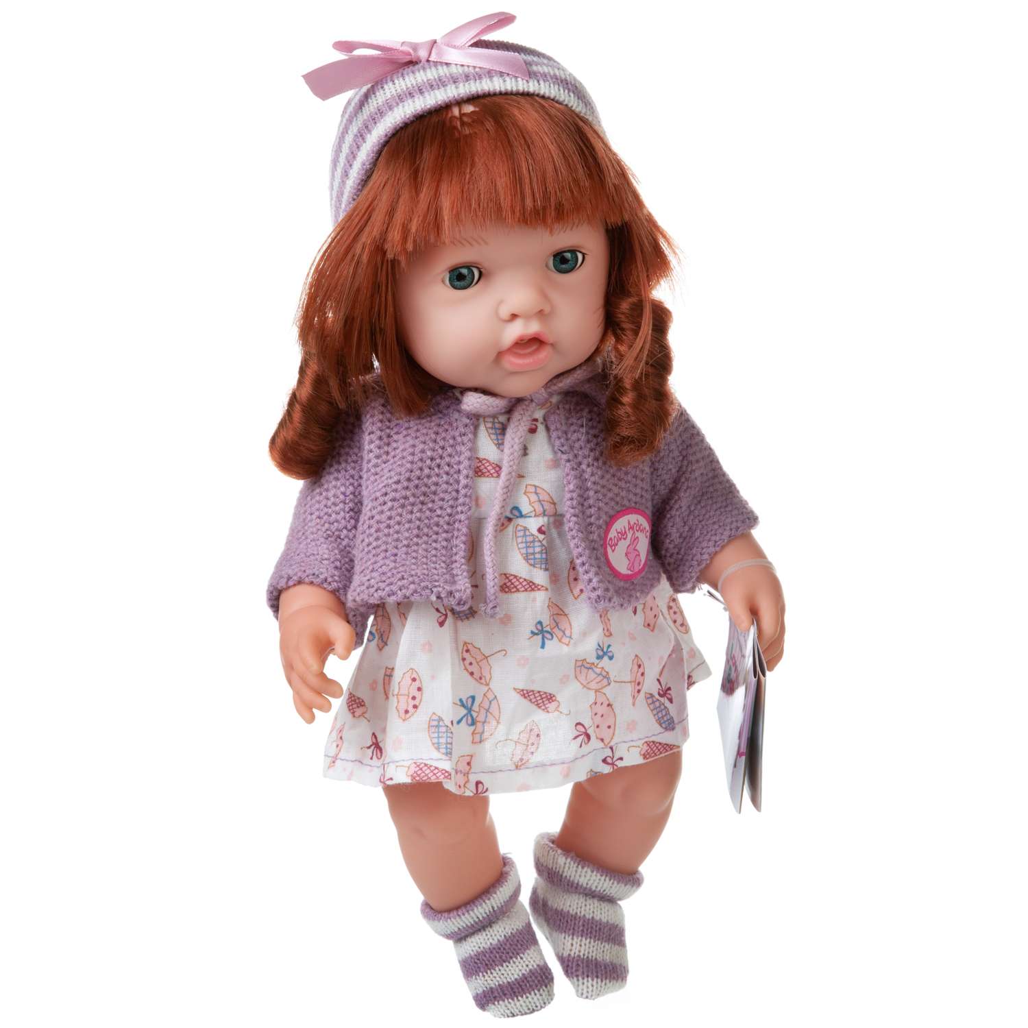 Кукла-пупс ABTOYS Baby Ardana в платье и серой кофточке в наборе с аксессуарами в коробке 30см WJ-C0055 - фото 2