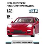 Машинка металлическая АВТОпанорама 1:24 Porsche Panamera S красный свободный ход колес