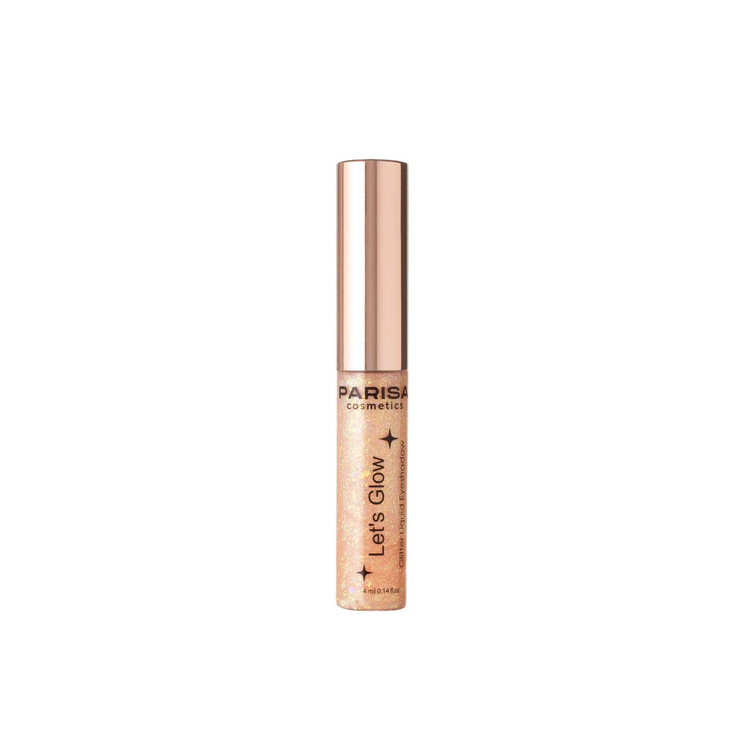 Тени жидкие для век с глиттером Parisa Cosmetics Lets Glow тон 04 gold EL-101 - фото 2