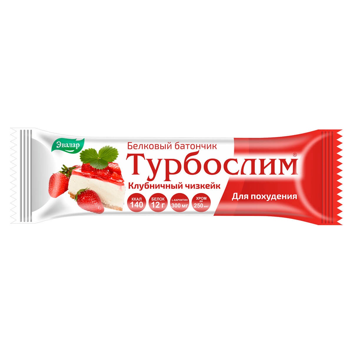 БАД Эвалар Турбослим белковый батончик "клубничный чизкейк" 50 гр - фото 1