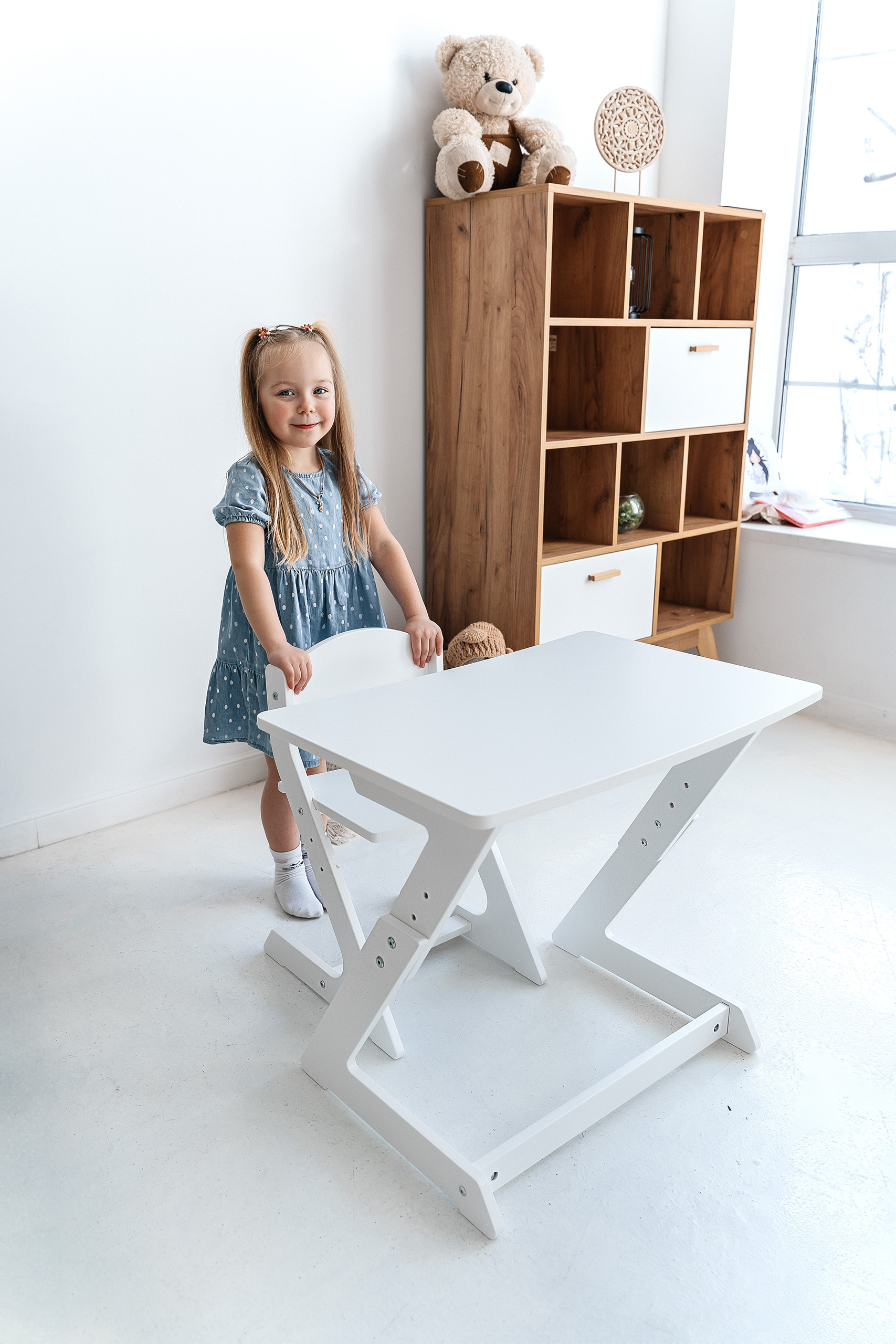 Детский растущий стол и стул Коняша белый - фото 19
