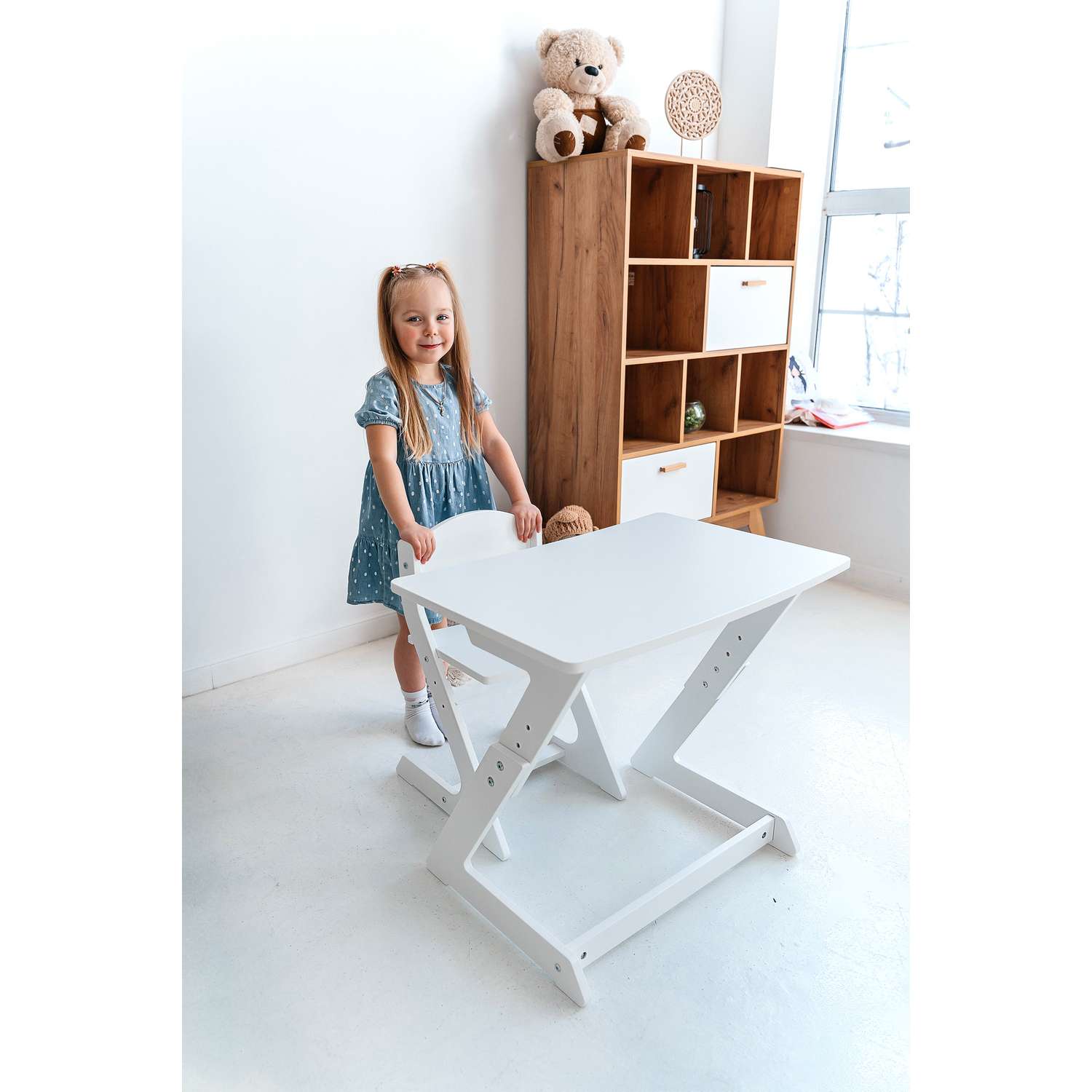 Детский растущий стол и стул Коняша белый - фото 19