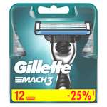 Кассеты сменные для бритья Gillette Mach3 12шт
