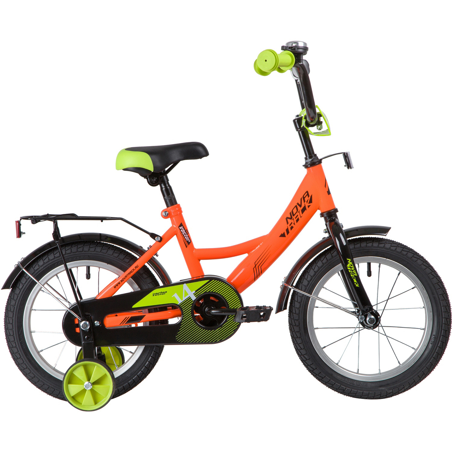Велосипед 14 оранжевый. NOVATRACK VECTOR - фото 1