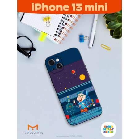 Силиконовый чехол Mcover для смартфона Apple iPhone 13 mini Союзмультфильм Громозека и робот