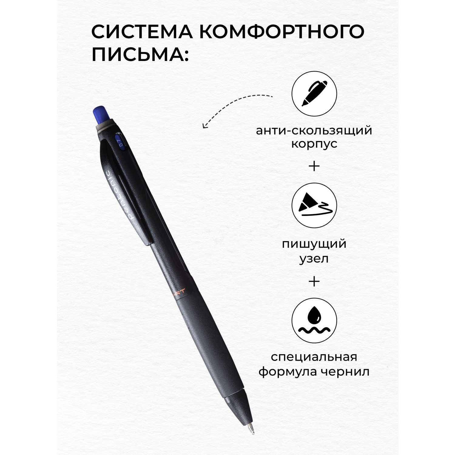 Ручки LINC PENTONIC B-RT синий кругл. корп. - фото 5