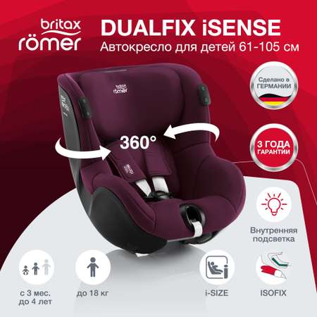 Детское автокресло Britax Roemer DUALFIX iSENSE Burgundy Red