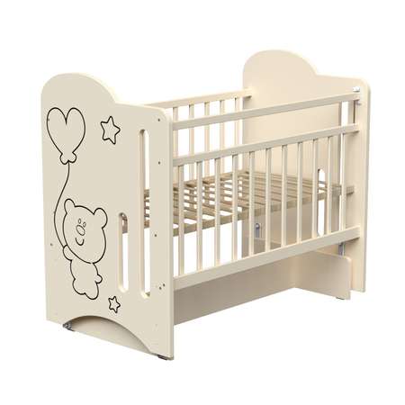 Детская кроватка ВДК Sweet Bear прямоугольная, поперечный маятник (слоновая кость)