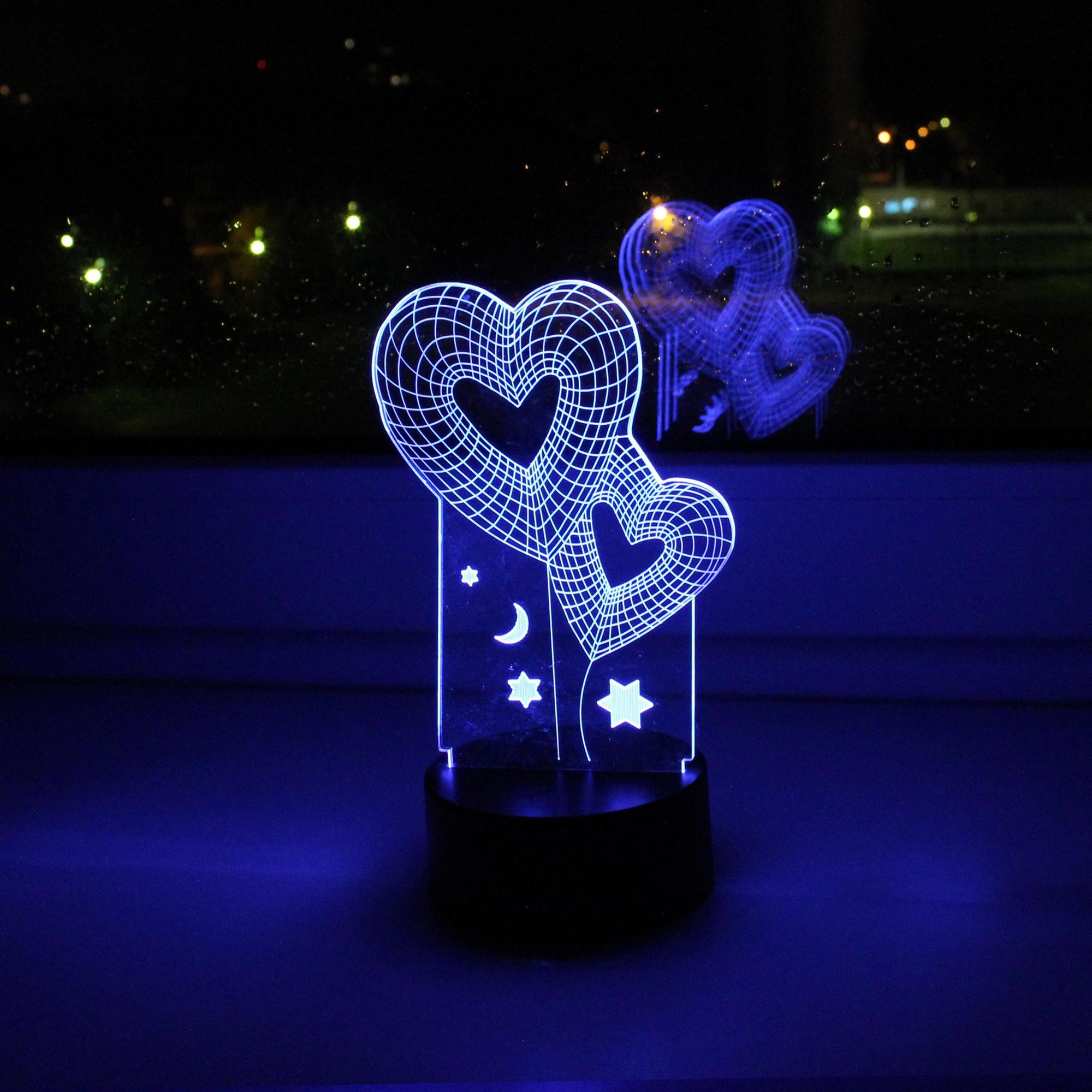 Светильник-ночник декоративный СТАРТ в форме двух сердец - фото 5