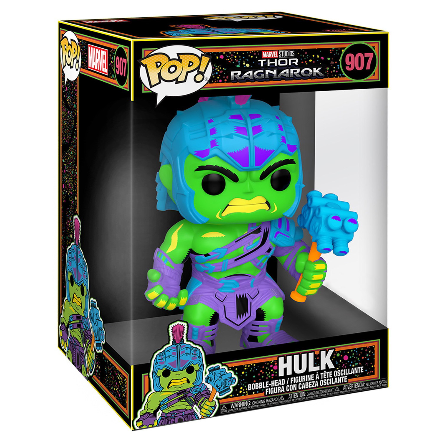 Фигурка Funko POP! Bobble Marvel Black Light Thor Ragnarok Gladiator Hulk 10 Exc 57928 - фото 2