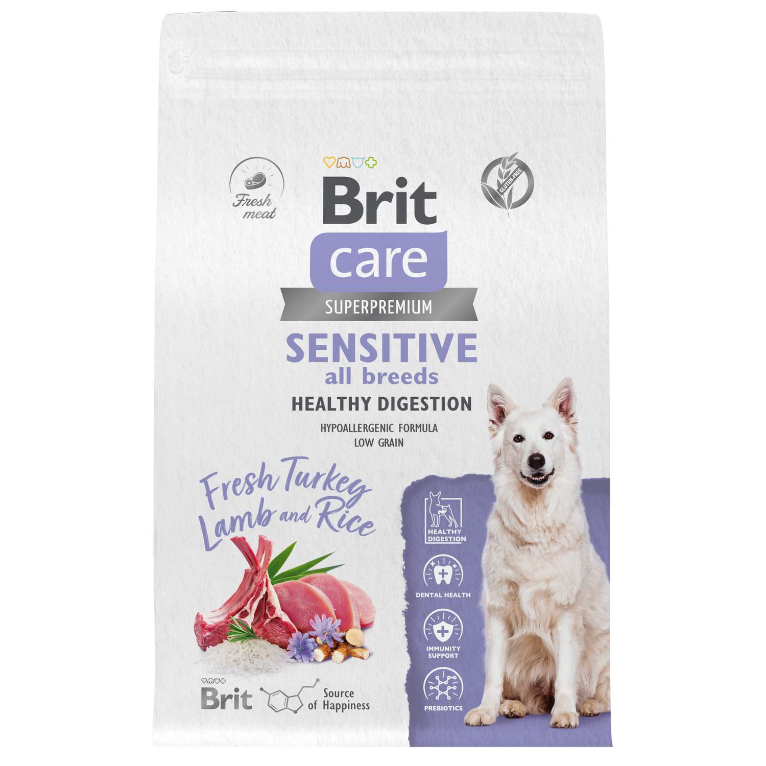 Корм для собак Brit Care 3кг взрослых всех пород с индейкой и ягненком - фото 3