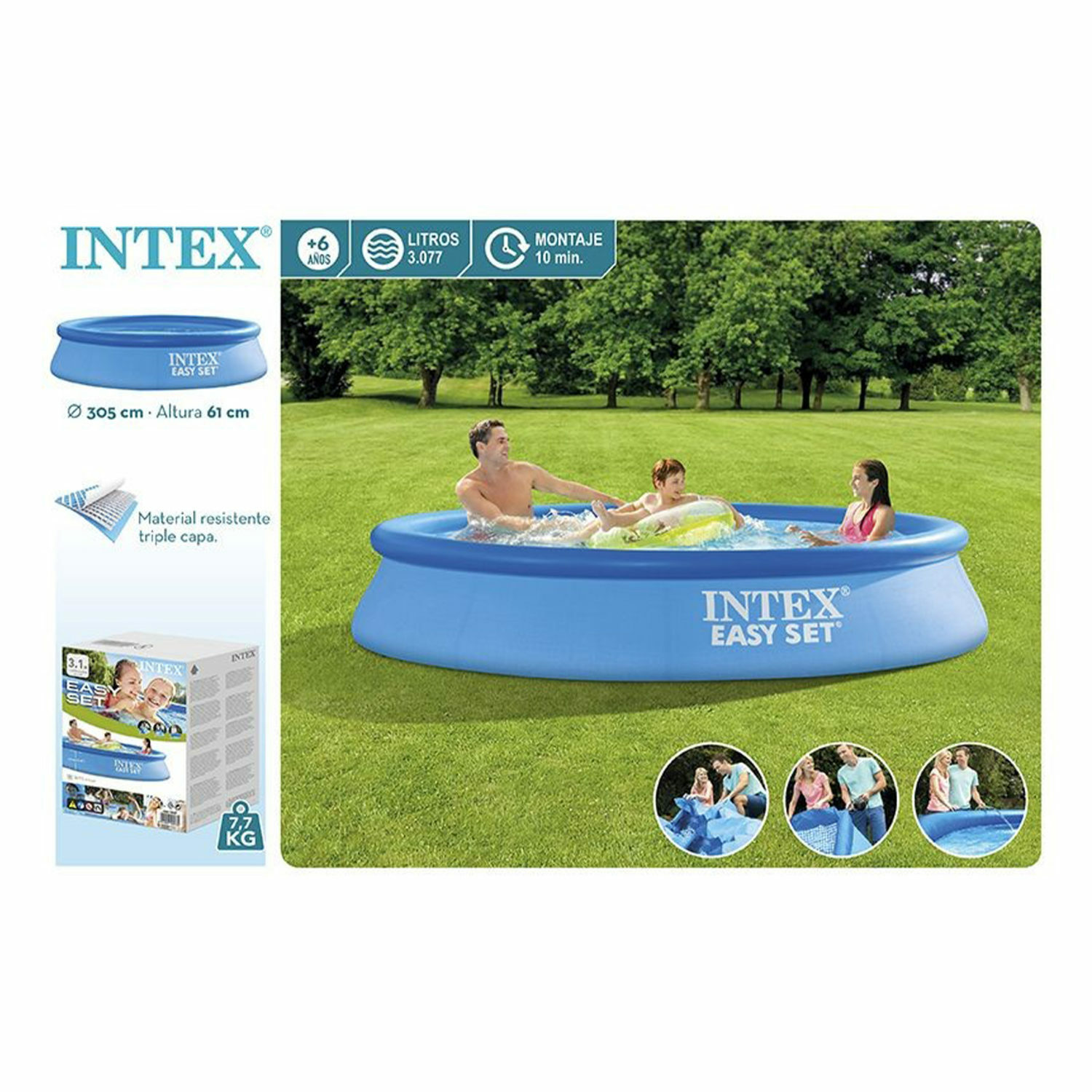 Надувной бассейн INTEX Easy Set 305х61см от 6 лет - фото 3
