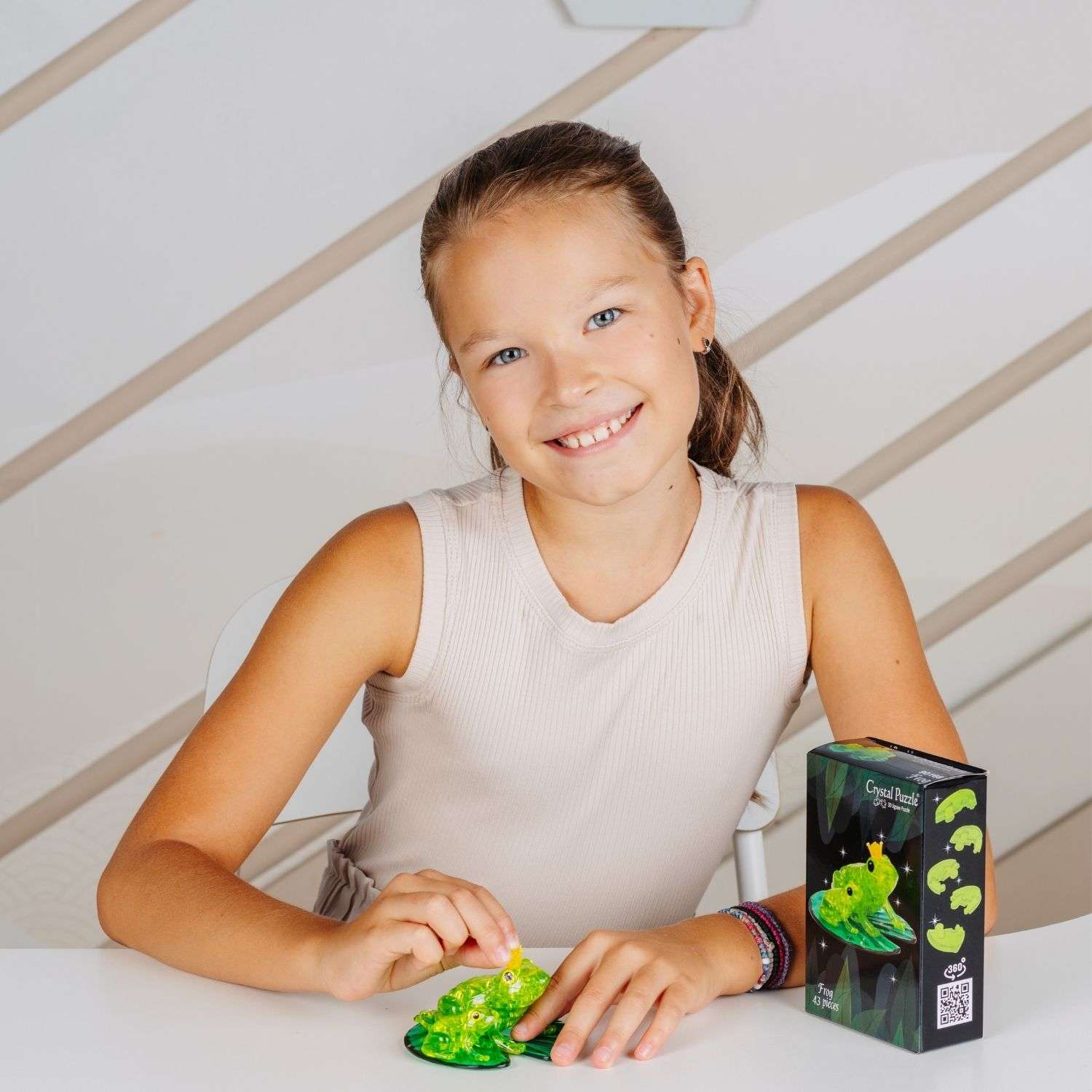 3D-пазл Crystal Puzzle IQ игра для детей кристальные Лягушки 43 детали - фото 2