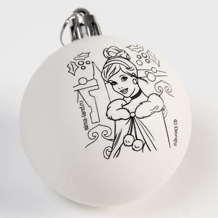 Новогодний шар Disney под раскраску Принцессы: Золушка размер шара 5.5 см