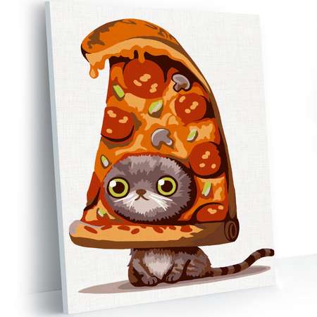 Картина по номерам Hobby Paint на картоне 15х21 Кото-пицца