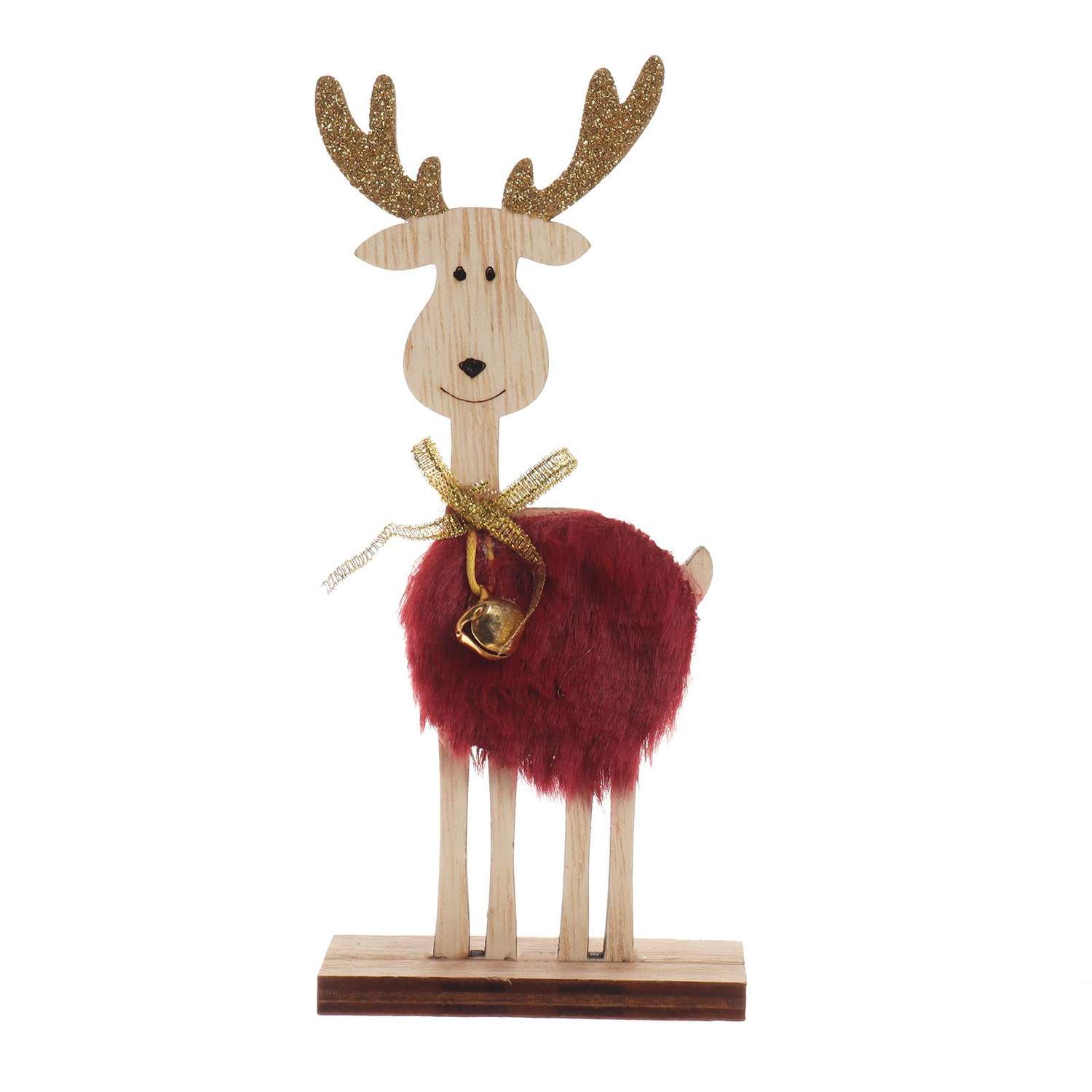 Новогодний декор Лесная мастерская «Олень с колокольчиком» 7×4×15.5 см красный - фото 4