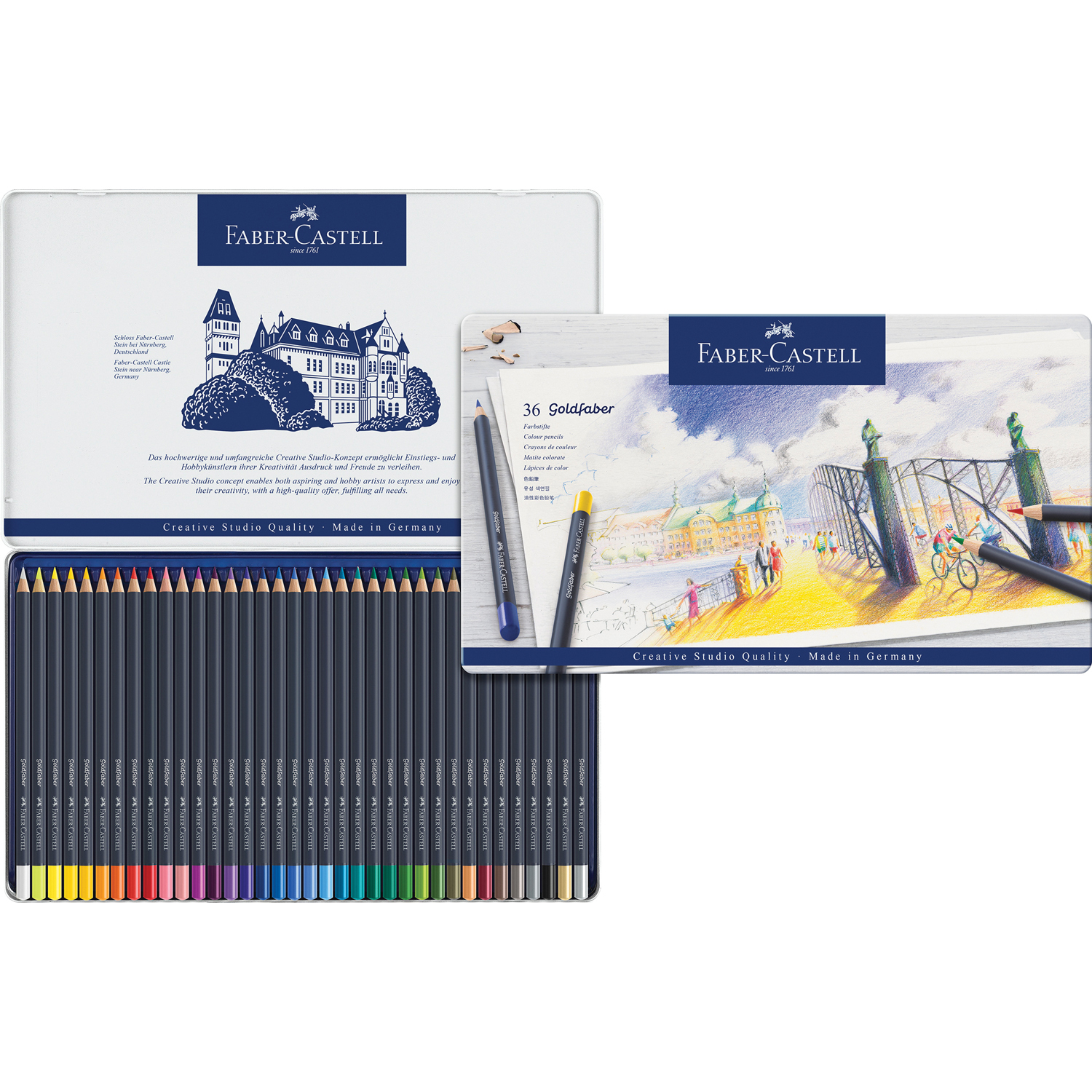 Карандаши цветные Faber Castell Goldfaber 36 цветов круглые - фото 3