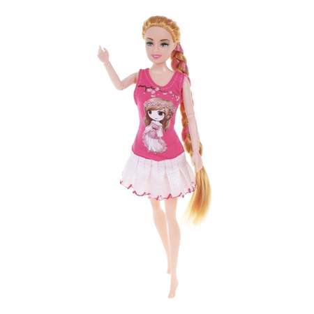 Кукла для девочки Наша Игрушка шарнирная и аксессуары. Набор 16 предметов