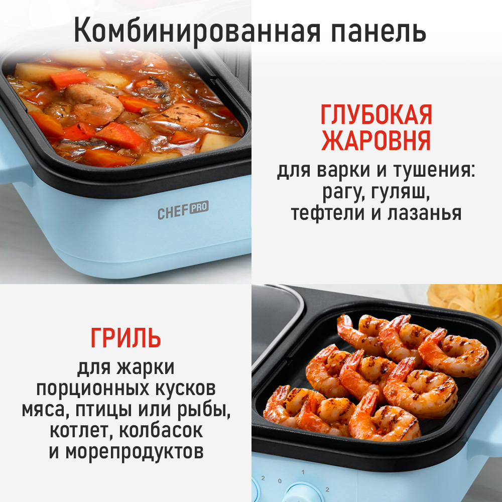Электрогриль 2 в 1 CHEF PRO CF-MC900A - фото 5