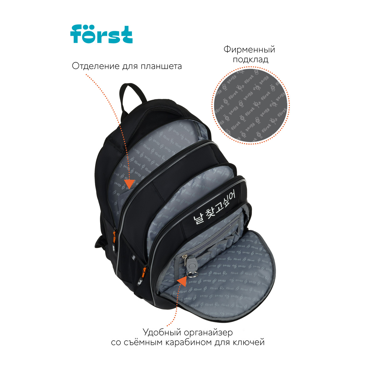 Рюкзак Forst F-Junior Gravity 38*29*18см 3 отделения 2 кармана эргономичная спинка - фото 7