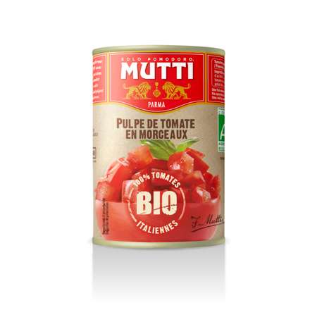 Томаты Mutti BIO резаные кубиками в томатном соке