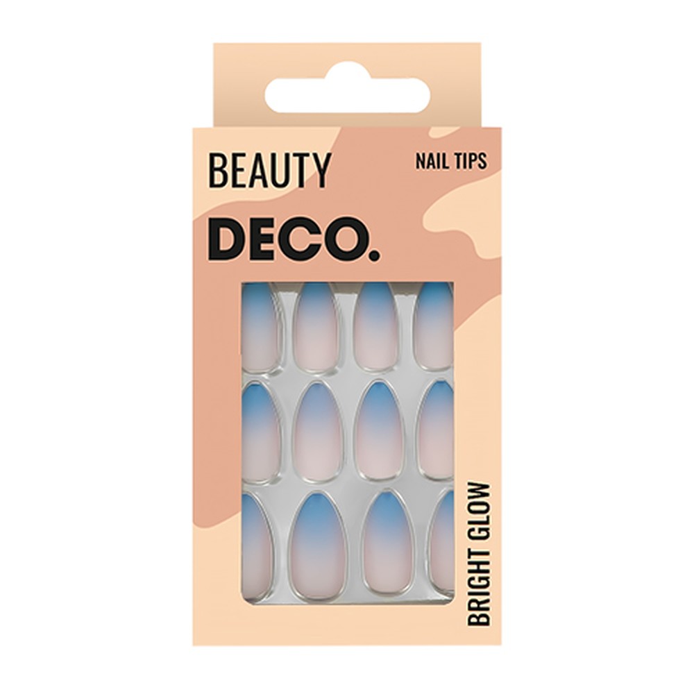 Накладные ногти DECO. Bright glow matt blue 24 шт + клеевые стикеры 24 шт - фото 1