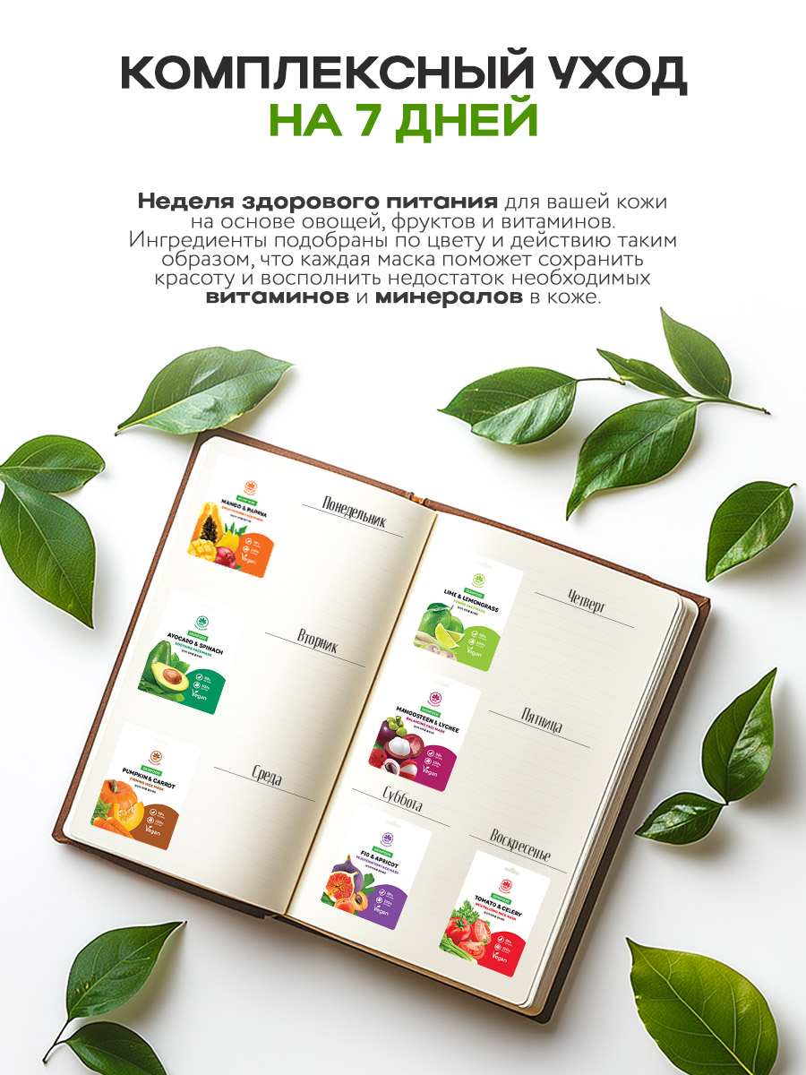 Маска для лица NAME SKIN CARE Skinfood 21 шт 3x7 шт - фото 13