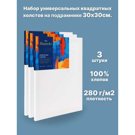 Набор холстов Finenolo На подрамнике 3 шт 30х30 см