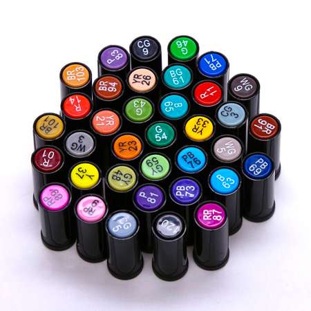 Набор двусторонних маркеров WiMi спиртовые 36 цветов