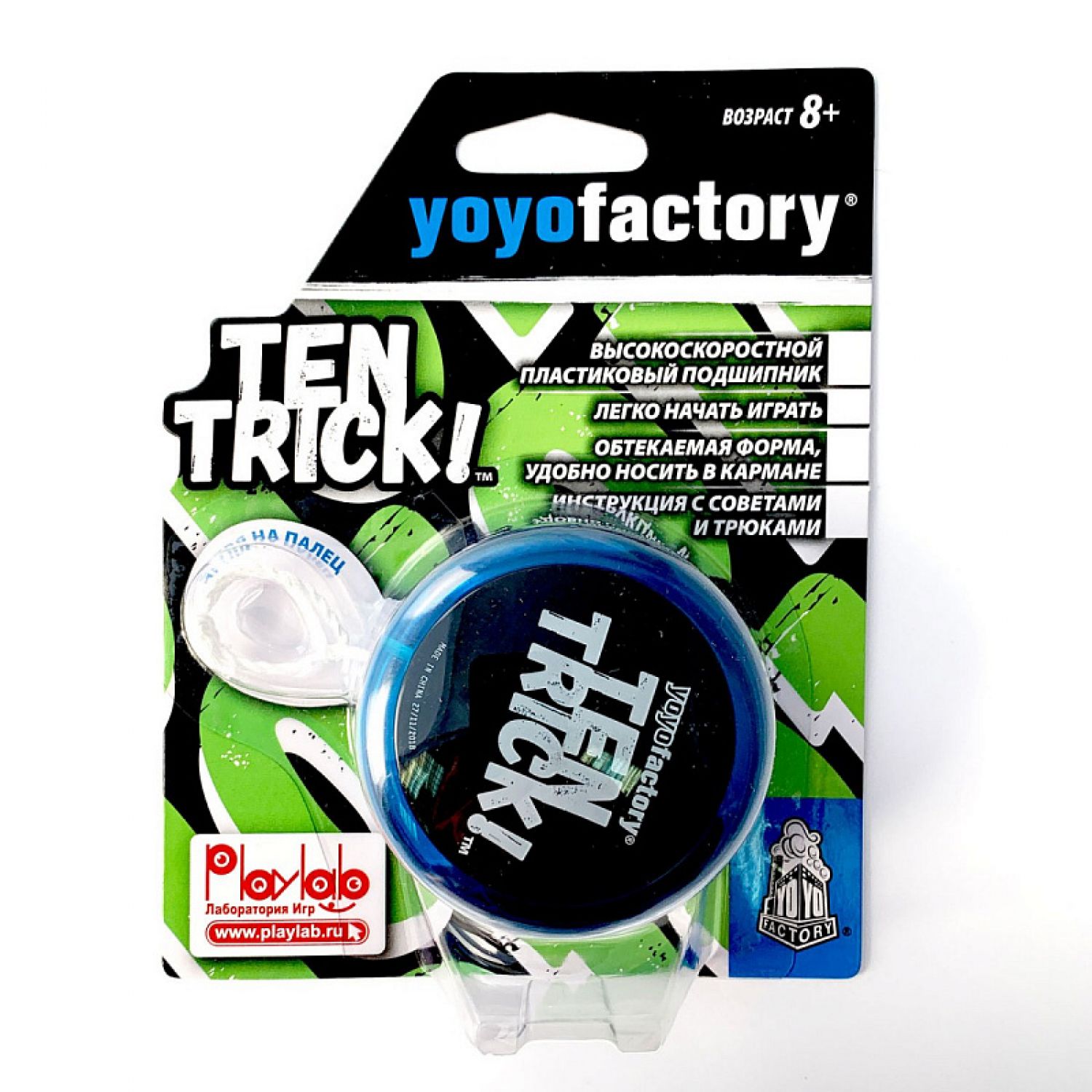 Развивающая игрушка YoYoFactory Йо-йо TenTrick синий - фото 4