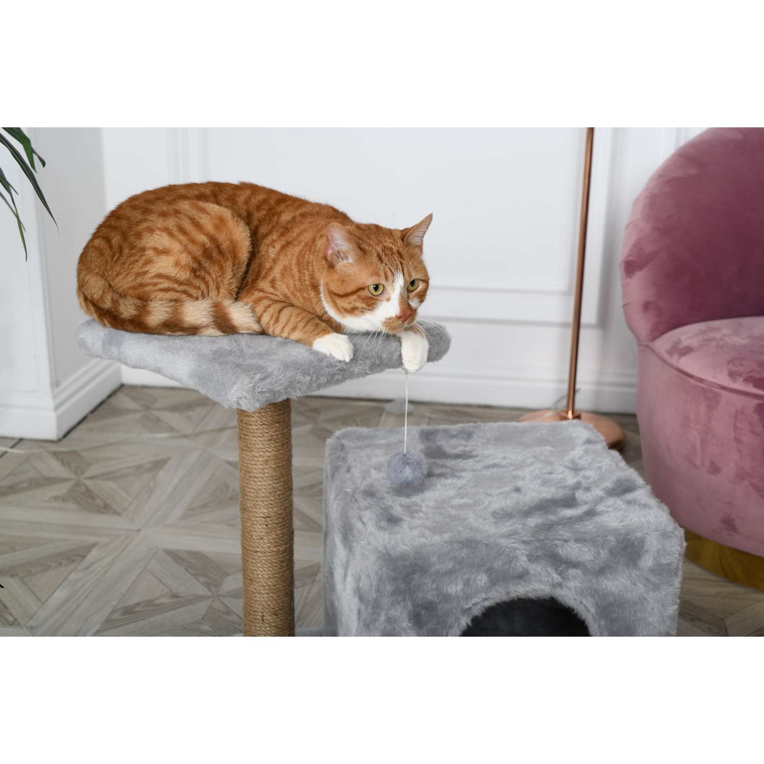 Когтеточка для кошек домик БРИСИ Серый - фото 6
