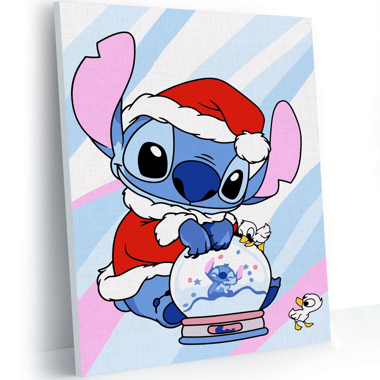 Картина по номерам Hobby Paint на картоне 15х21 Стич и рождественский шар - фото 1