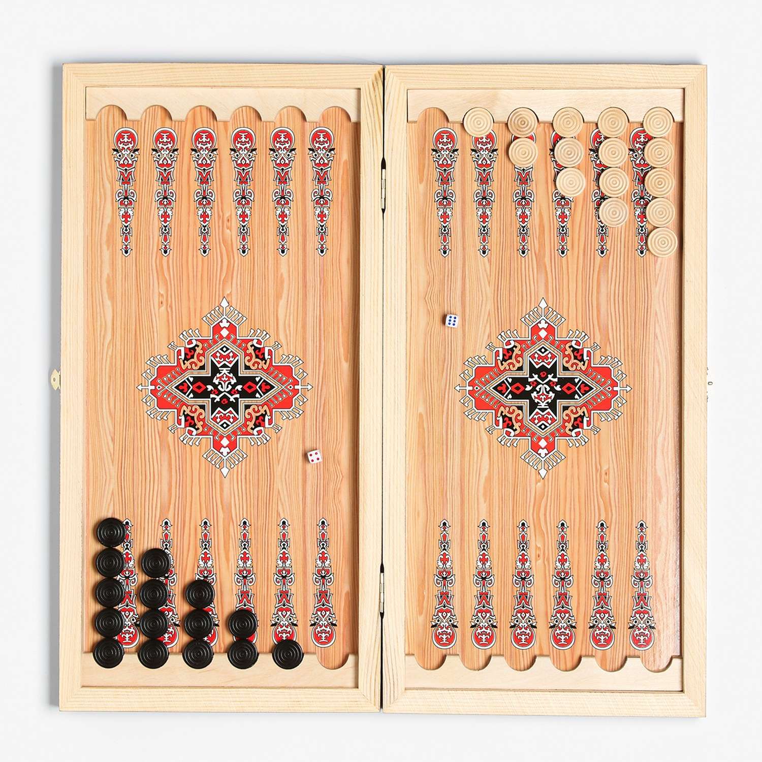 Нарды Sima-Land «Голубой узор» деревянная доска 50х50 см с полем для игры в шашки - фото 2