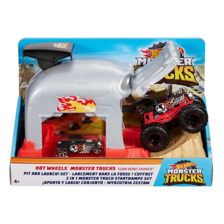 Набор игровой Hot Wheels Монстр-Трак Пусковой гараж Бон Шейкер GKY02